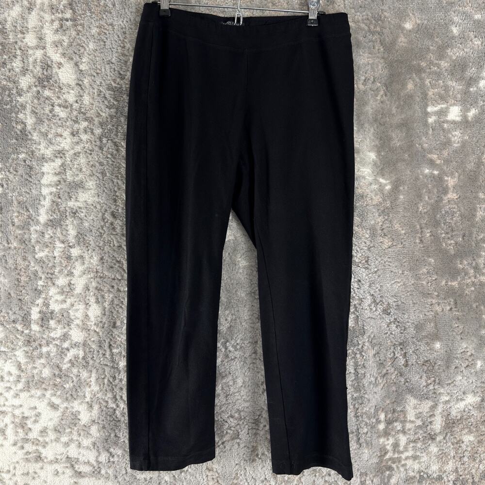 Eileen Fisher Petite Size SP Ankle Career Minimalist Stretch Pants Black Pull On